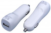 LAD-S-USB-1GN-wh   Zasilacz-ładowarka samochodowa 5V/1A-1.5A, gniazdo USB biała