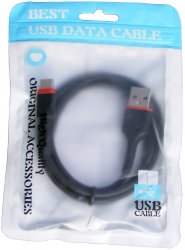 USB-0254-1m-BK   Kabel połączeniowy USB A / USB typ C; 1m