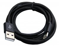 USB-0279-BK   Kabel połączeniowy USB A/USB typ C, 1,5m w oplocie, czarny 