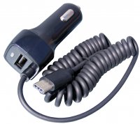 LAD-090-BK   Ładowarka samochodowa  5V/2.1A wt. USB typ C & gn. USB A