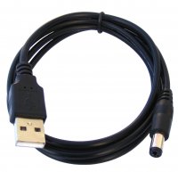 USB-0247-1.2m_   Kabel połączeniowy wtyk USB A - wtyk DC 2,1/5,5; 1,2m
