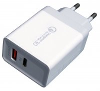 LAD-QC-095   Ładowarka sieciowa szybka QC 3.0 + PD USB typ C 18W 